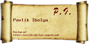 Pavlik Ibolya névjegykártya