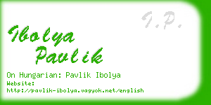 ibolya pavlik business card